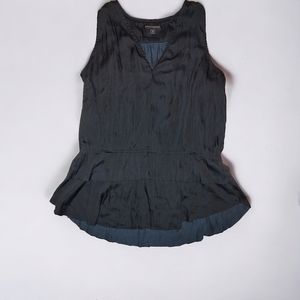 Banana Republic Women's Black Sleeveless V-Neck Peplum Top Size Small